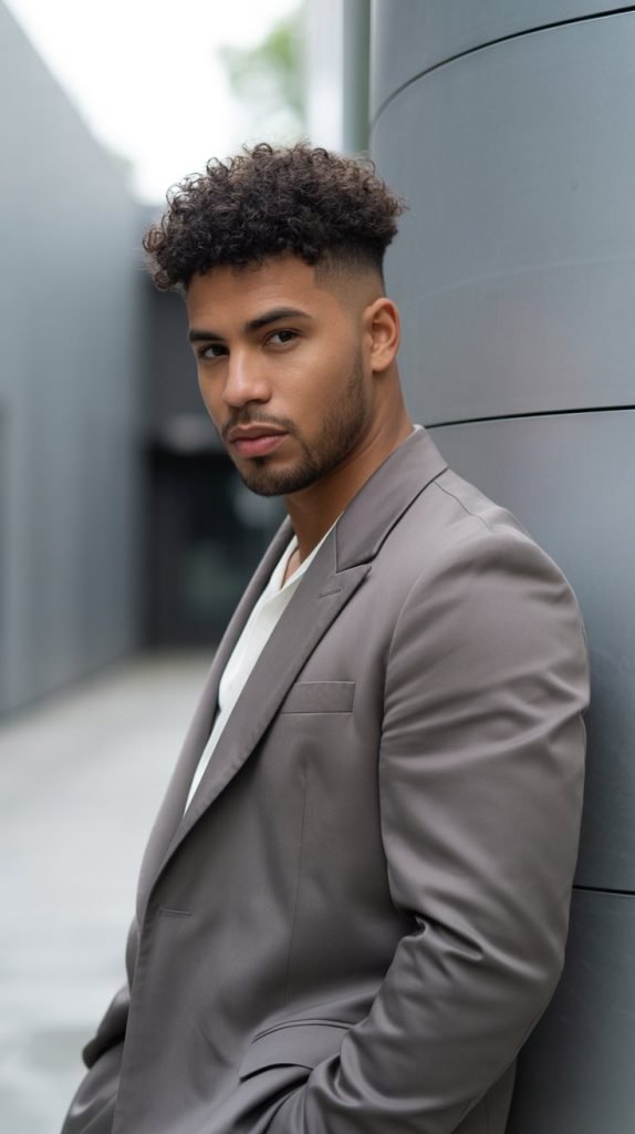 Textured Curly Crop Fade