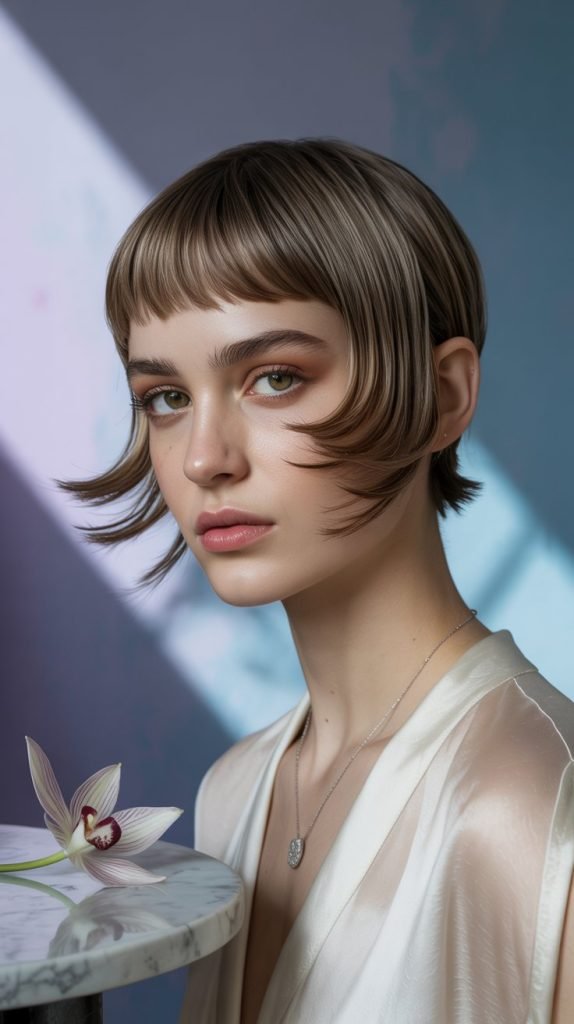 Jellyfish Haircut with Side-Swept Bangs