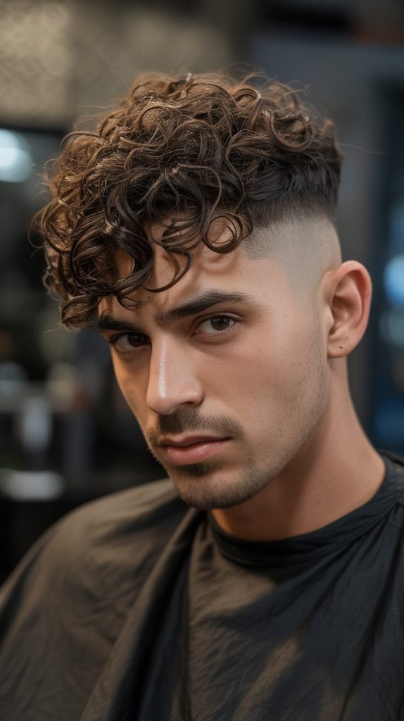  Curly Undercut with Fade