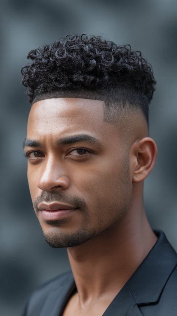  Mid Fade Curly Cut