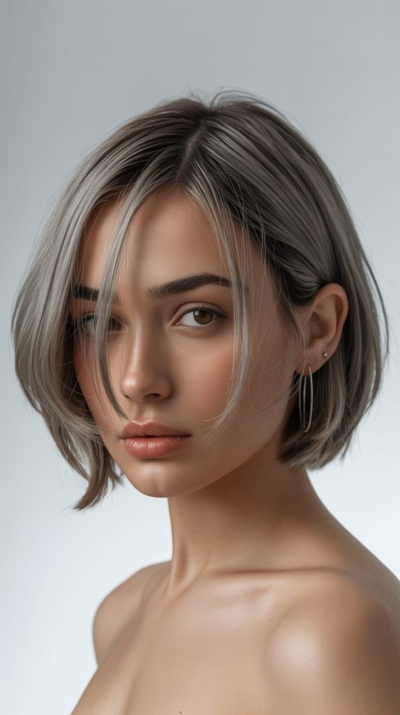  Layered Bob with Glass Hair Effect