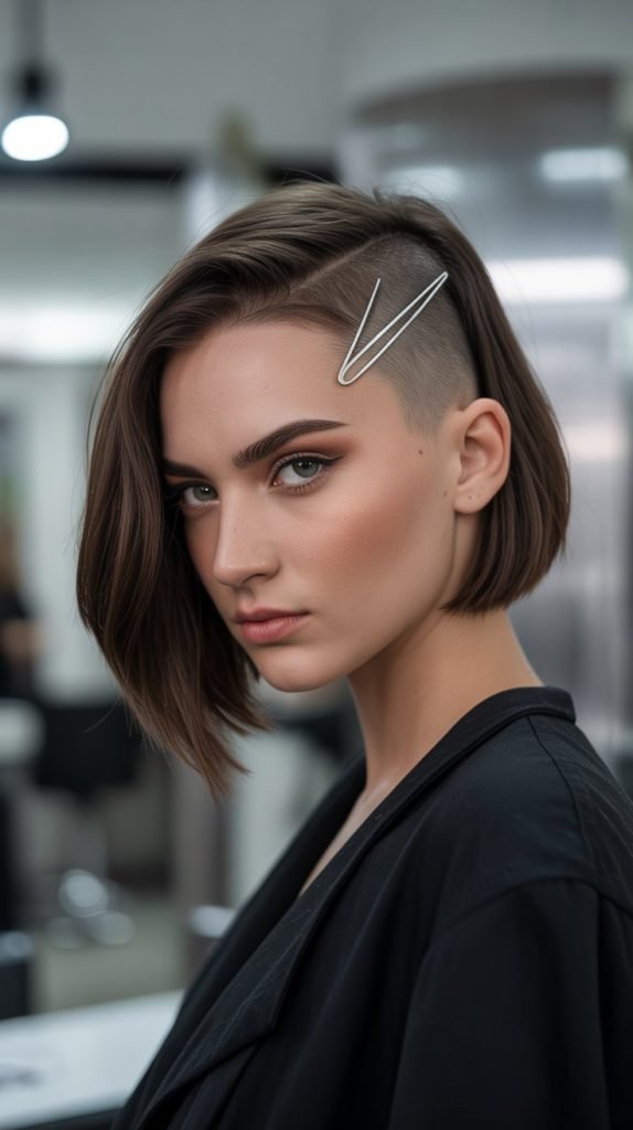 Edgy Bob with Side Shave