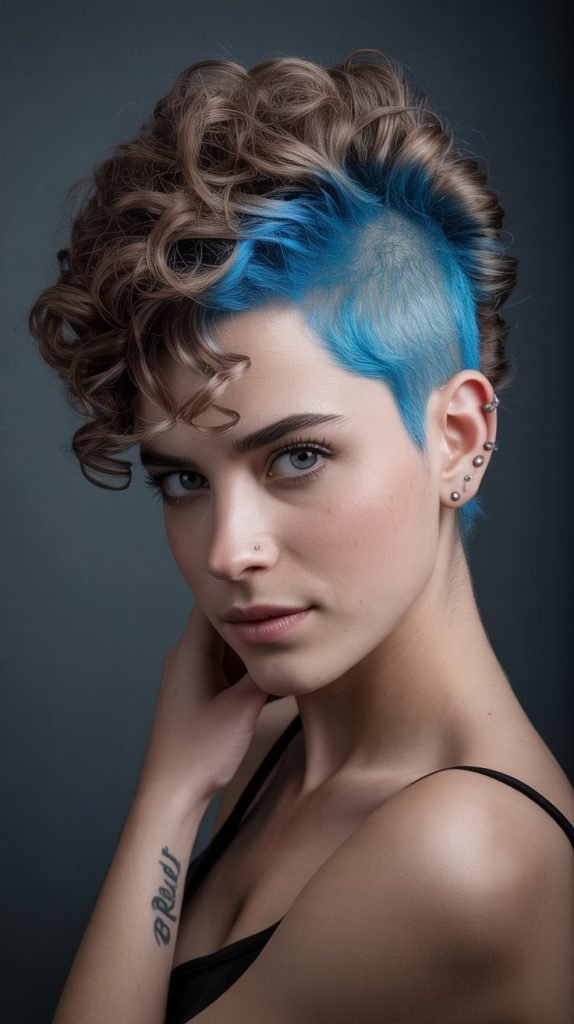 Curly Mohawk with Textured Sides