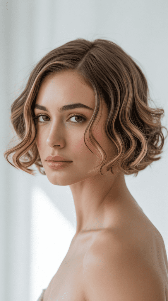 Classic Shaggy French Bob with Soft Curls
