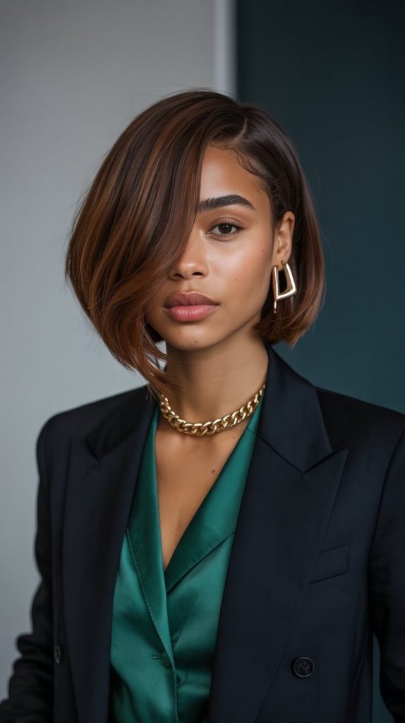 3. Asymmetrical Ear-Length Bob