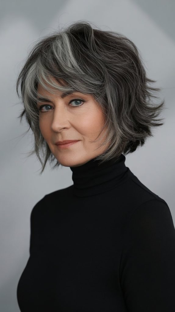 3. Textured Choppy Chin Bob