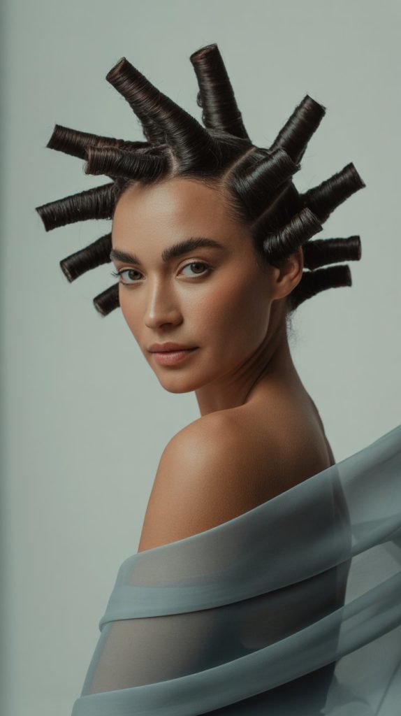 Spiral Curls with Angular Layers