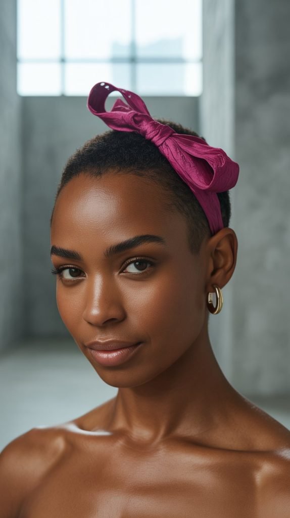 23. Blunt Pixie with Top Knot Bow