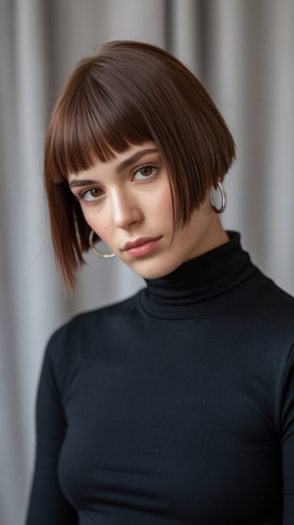 Modern Bob with Asymmetrical Bangs