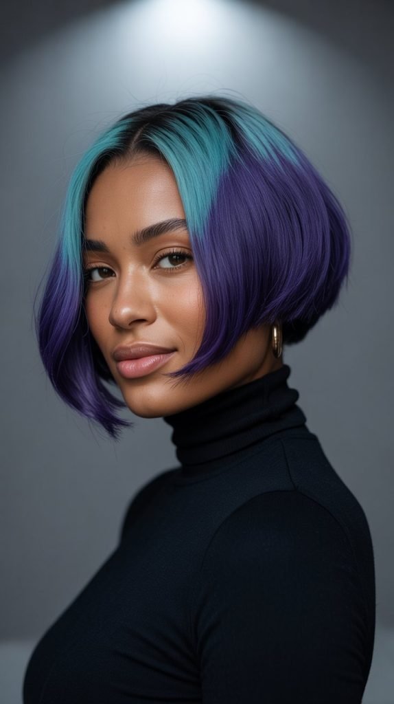 Jaw-Length Bob with Color Blocking