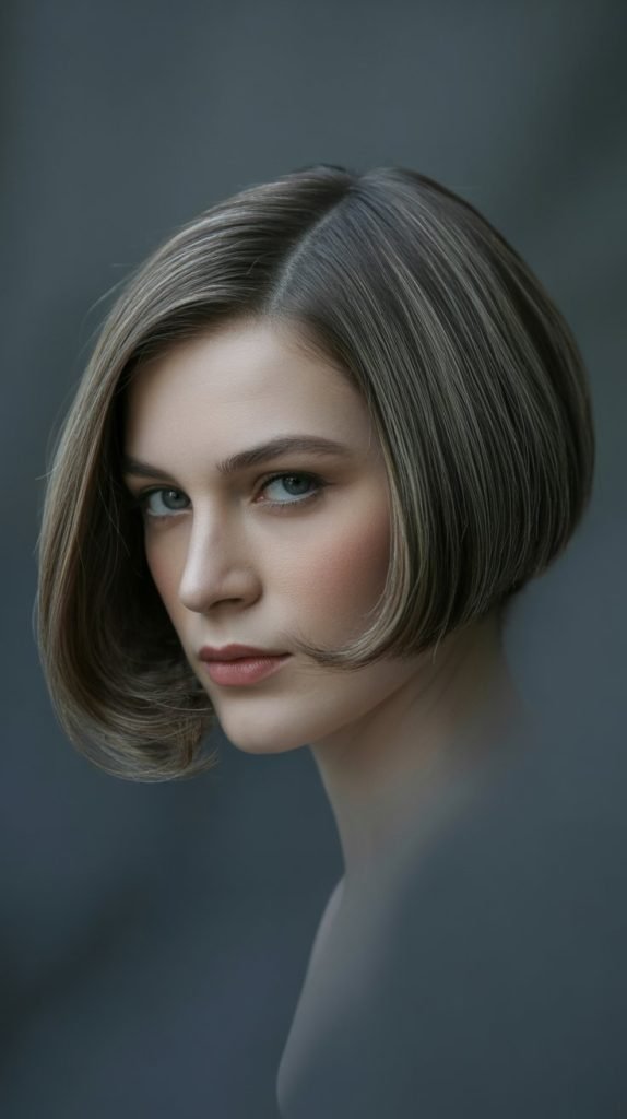  Chin-Length Bob with Deep Side Part
