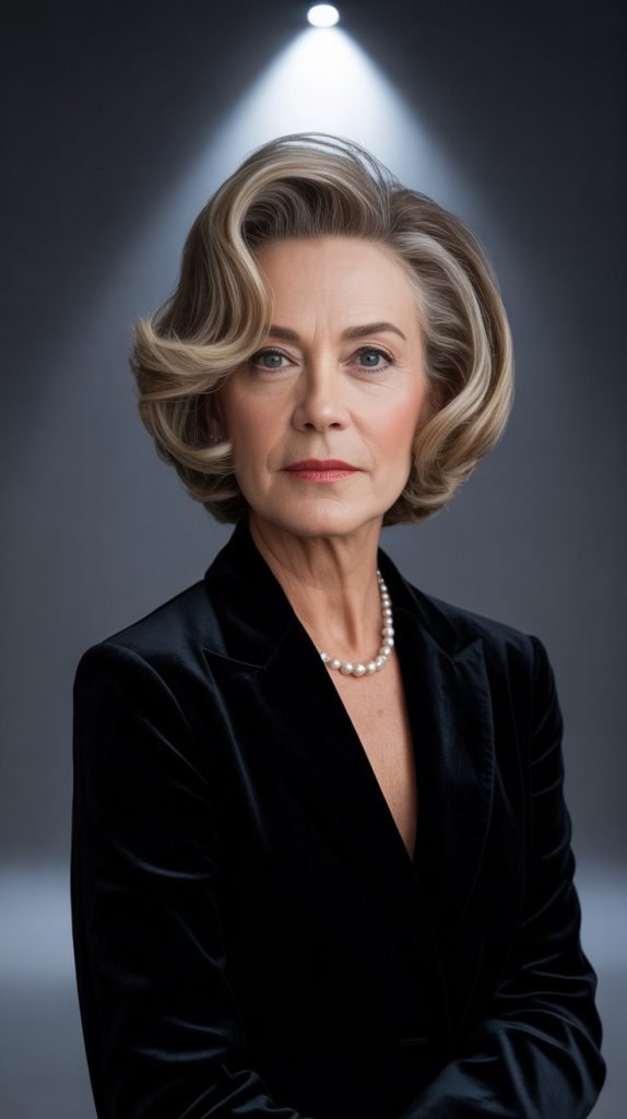 Feathered Bob with Deep Side Part