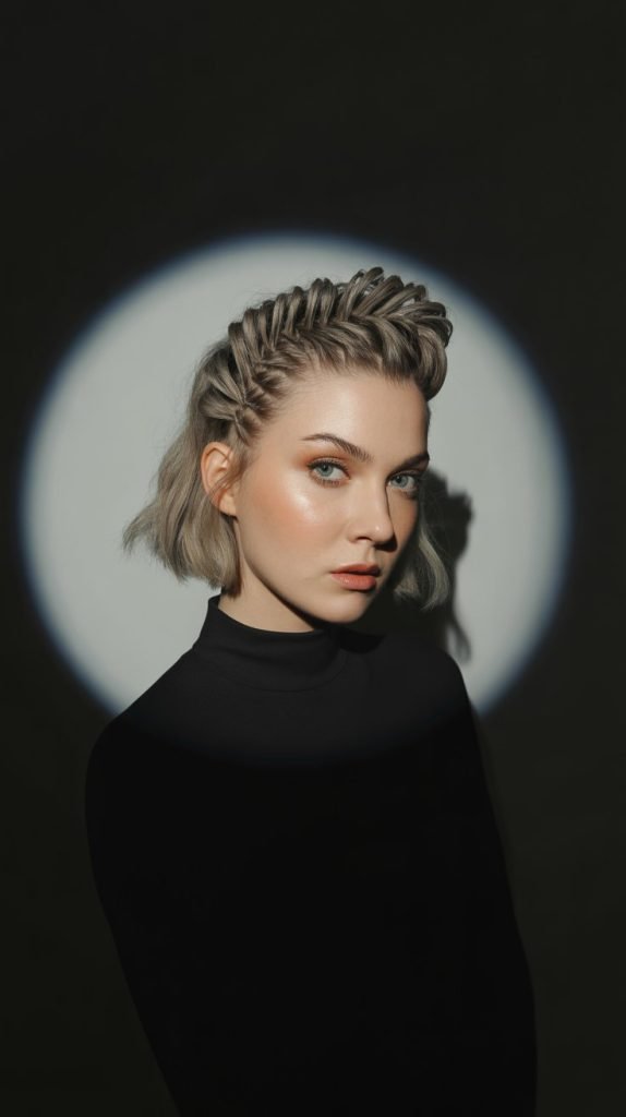 Reverse French Braid Bob