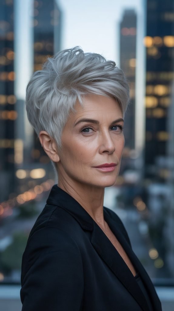 Silver Pixie with Textured Crown