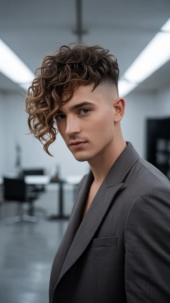 Asymmetrical Curly Cut