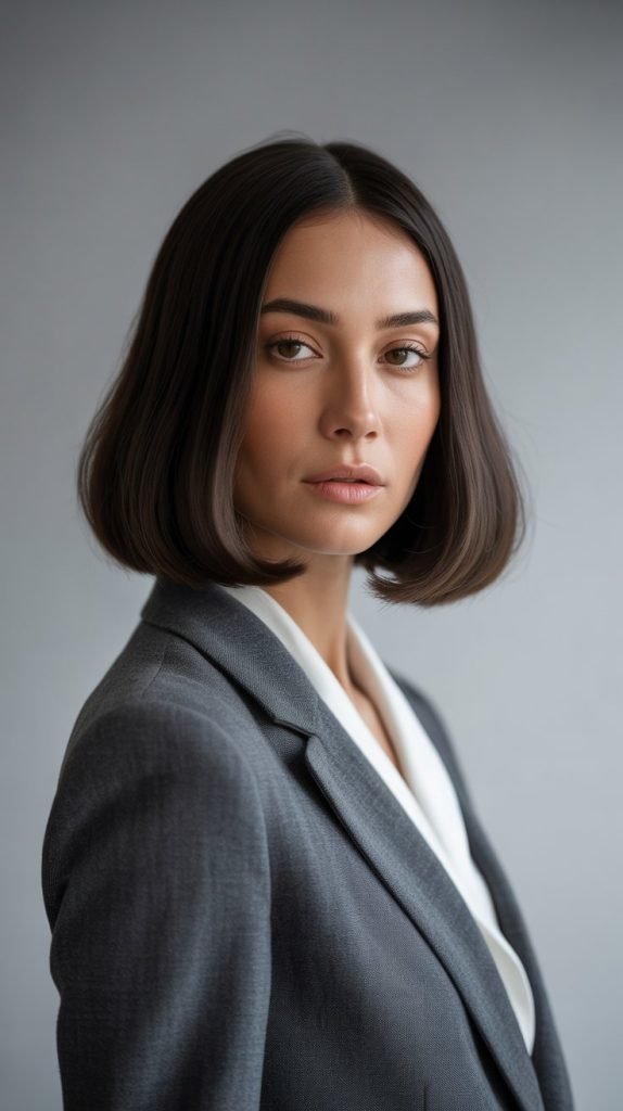 Shoulder-Length Black Blunt Bob