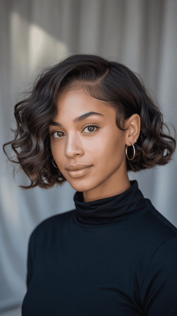 Curly Bob with Fade Undercut