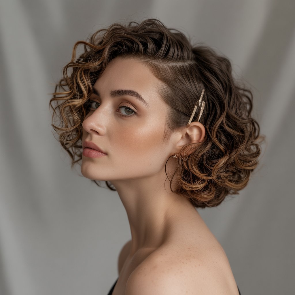 Graduated Curly French Bob