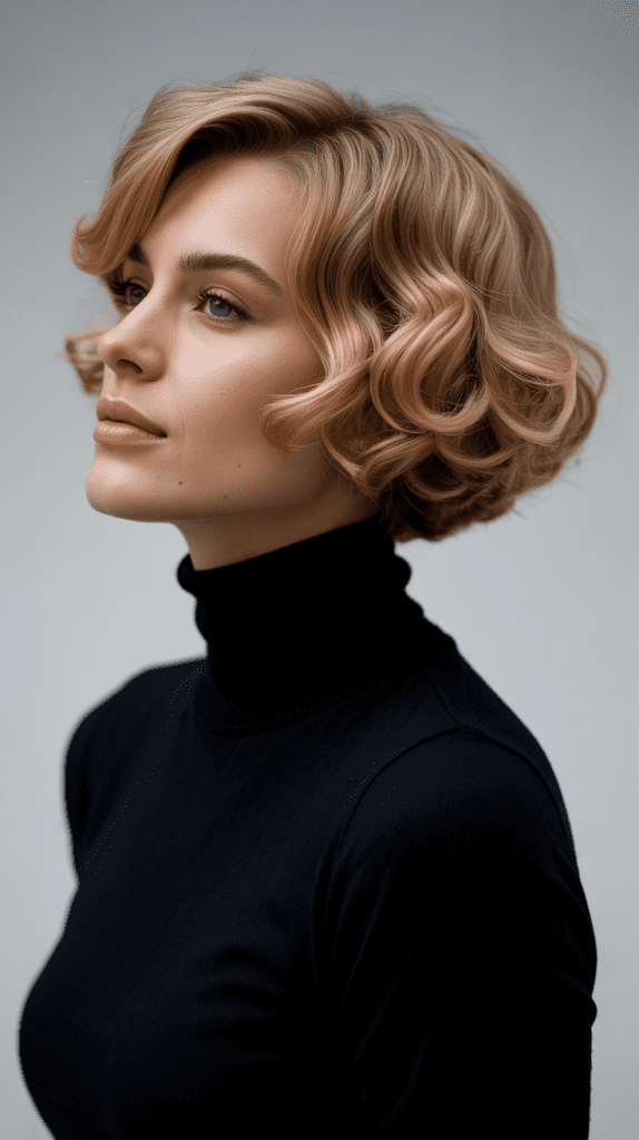 Inverted Shaggy French Bob with Natural Curls