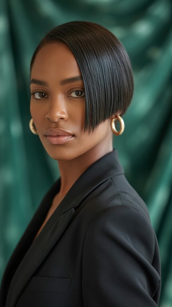 Pin Straight Jawline Bob