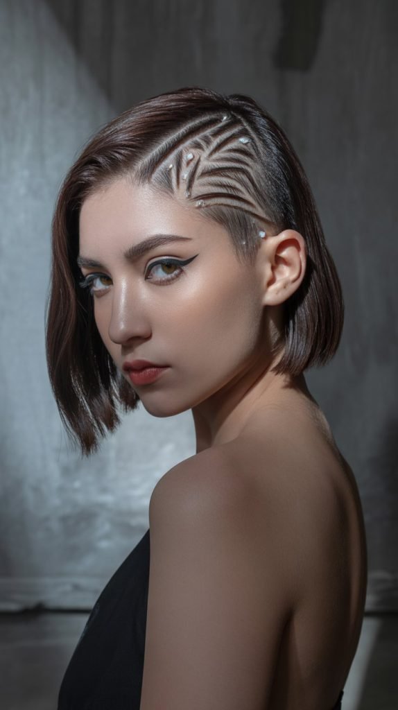 18. Edgy Undercut Neck-Length Bob