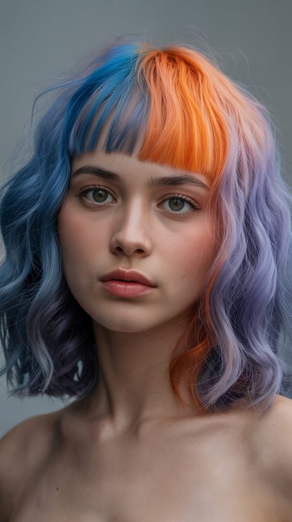 11. Jellyfish Cut with Color-Blocked Sections