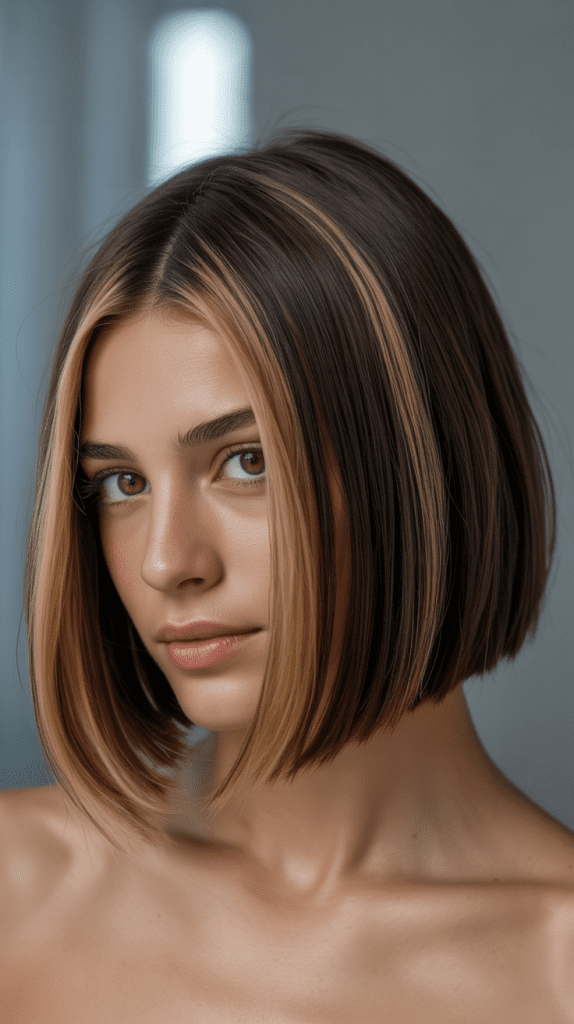 Layered Bob with Face-Framing Highlights