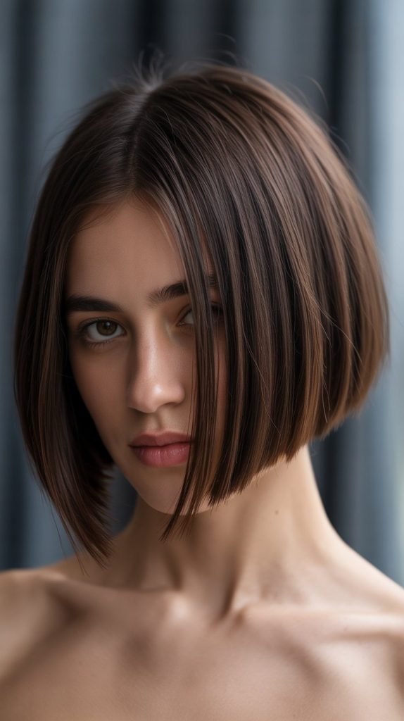 Asymmetrical Layered Blunt Bob