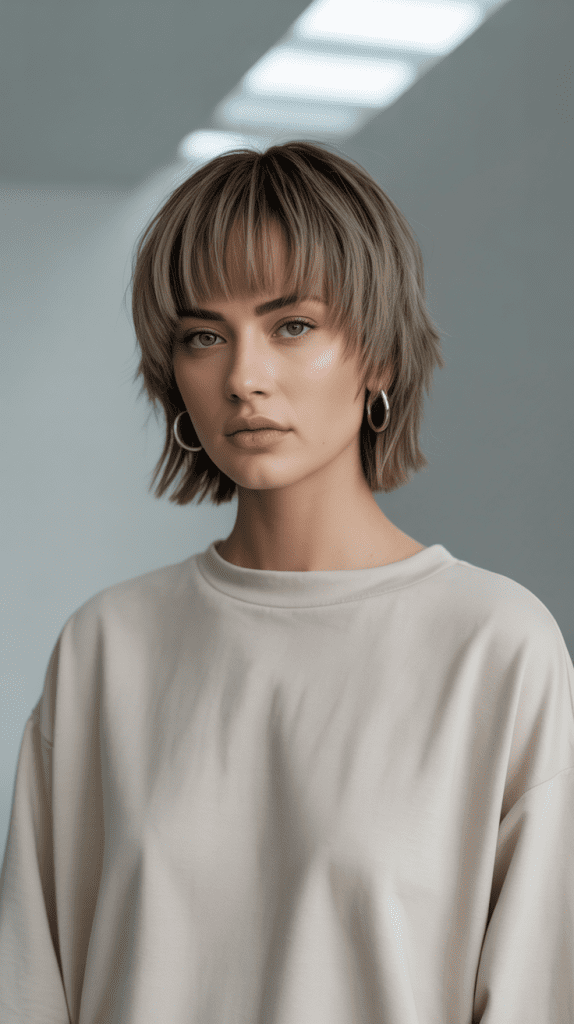 Modern Jaw-Length Bob with Textured Fringe