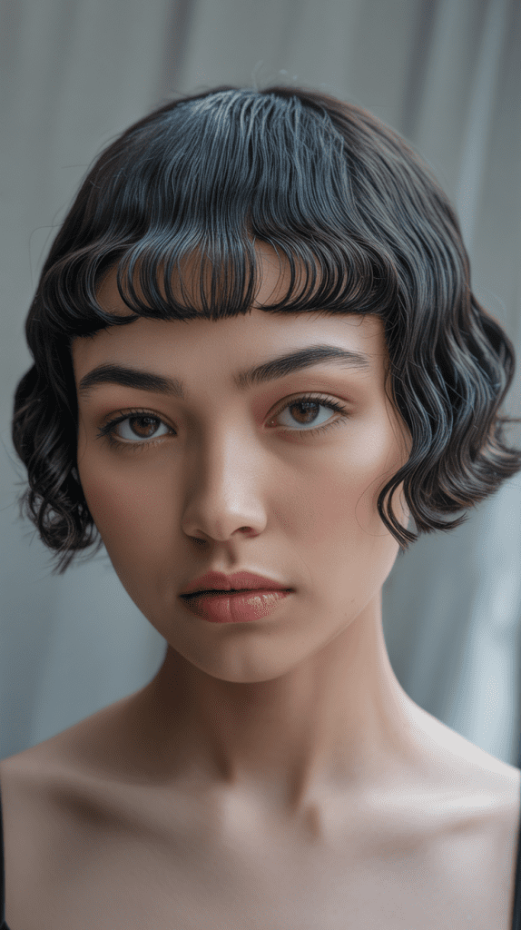 Shaggy French Bob with Twist and Pin Curls