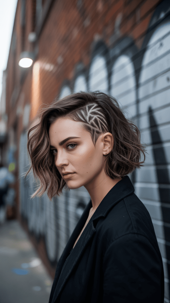 Textured Choppy Bob with Bold Undercut Design