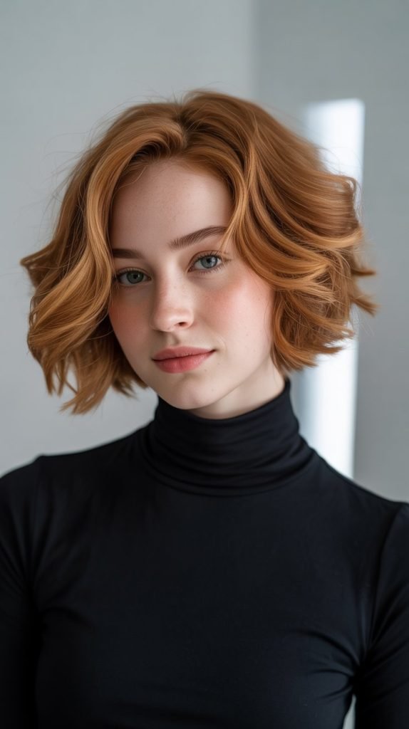 French Bob with Face-Framing Layers for Waves