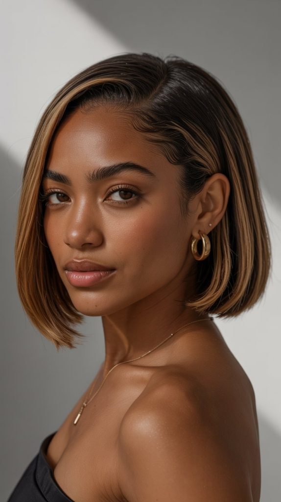 17. Sleek Bob with Subtle Highlights