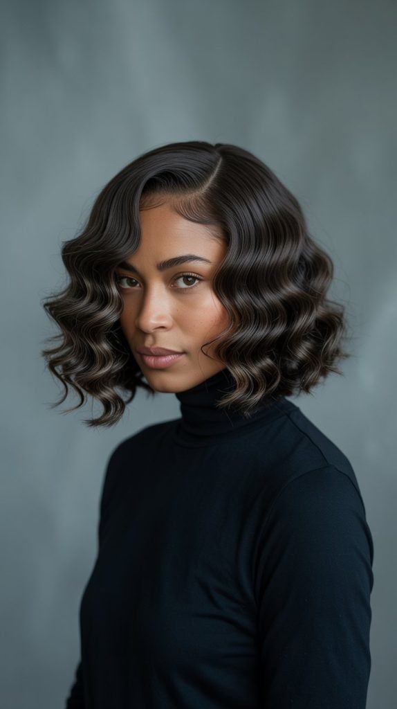 Deep Wave Jawline Bob