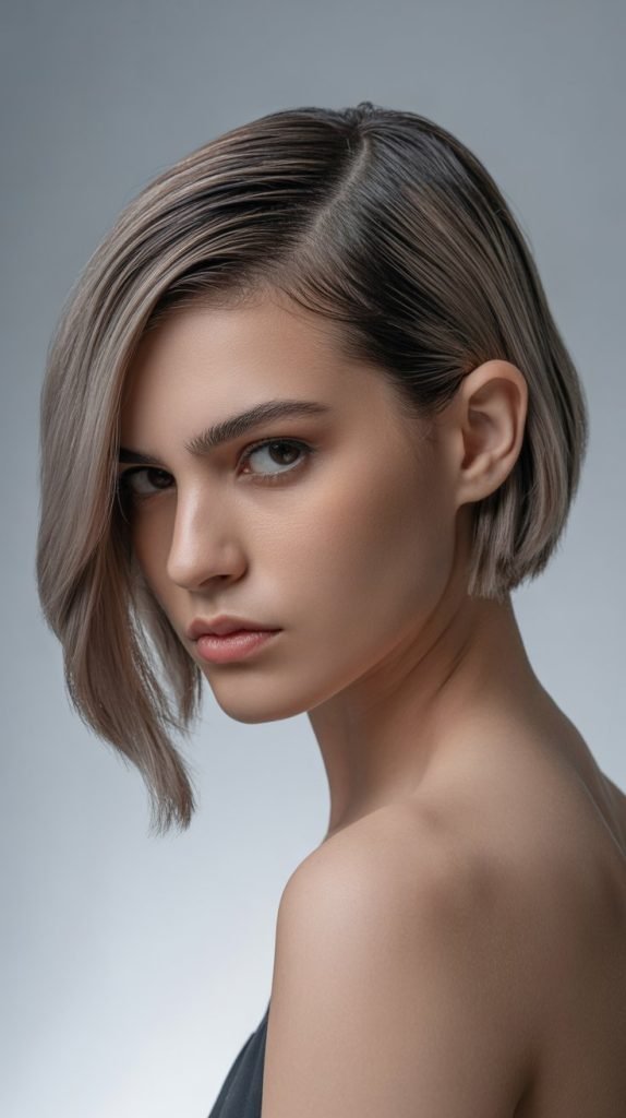 Side-Part Bob with Razor Cut Edges