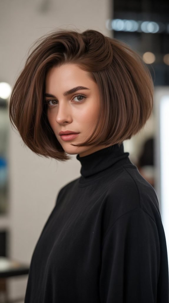 Voluminous Ear-Length Bob with Root Lift