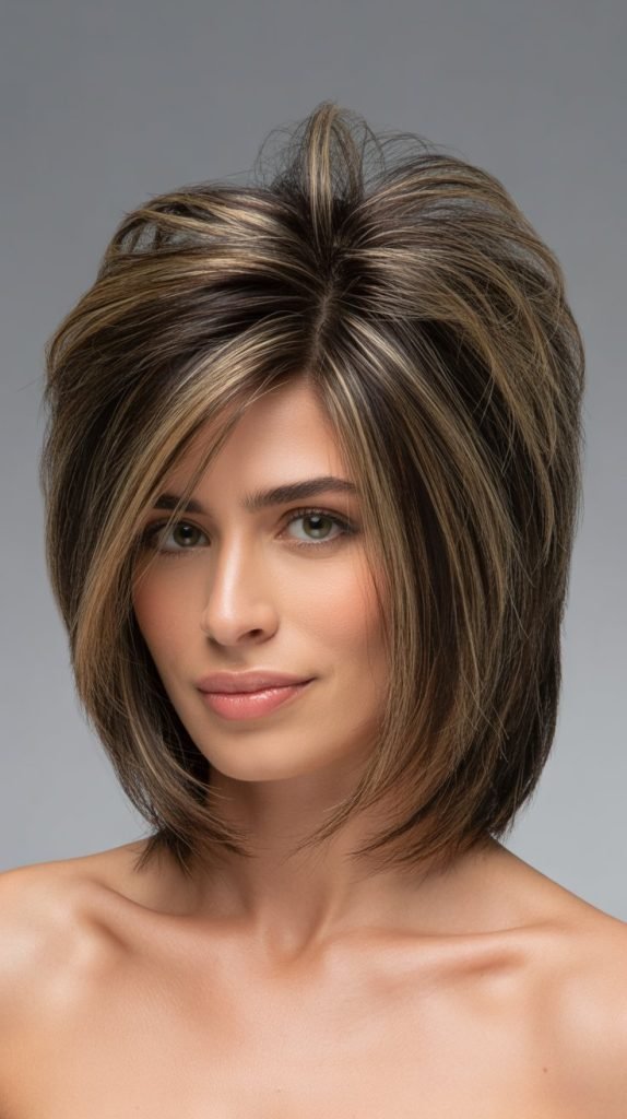 Layered Blunt Bob with Root Lift