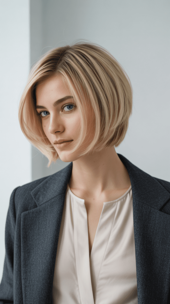 Graduated Blonde Bob with Stacked Back