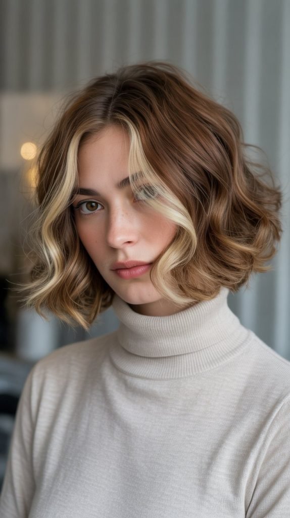 French Bob with Subtle Highlights for Waves
