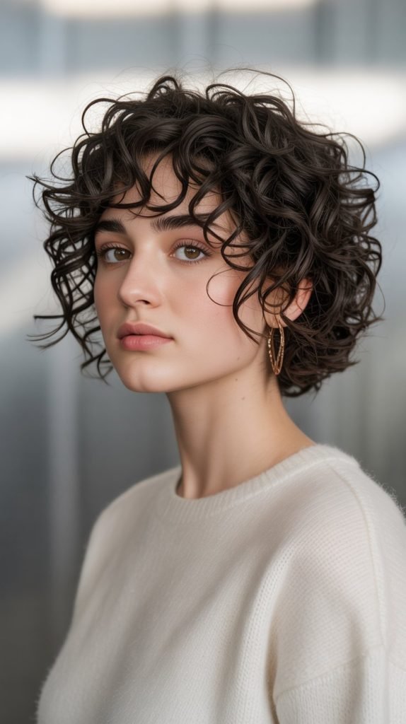 Messy Curly Bob