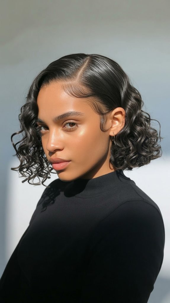  Sleek Curly Bob