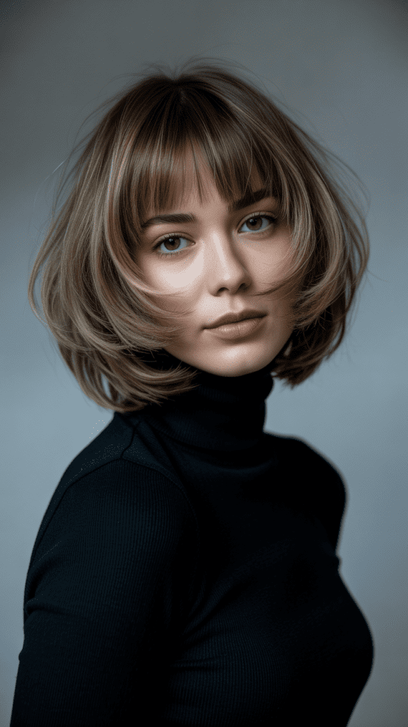 Layered French Bob with Bangs