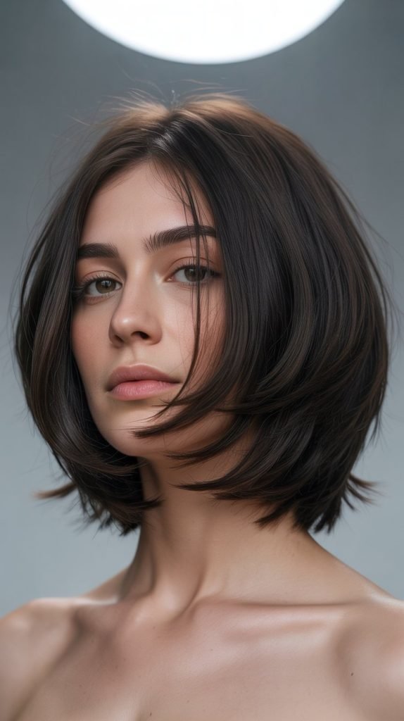  Layered Black Blunt Bob