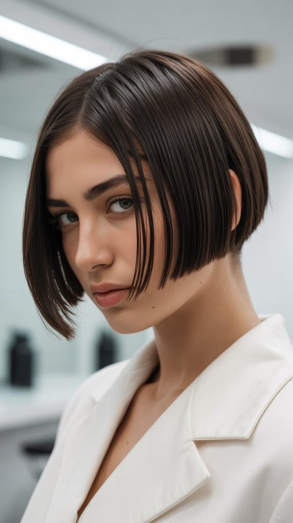 Straight Undercut Bob with Sleek Finish