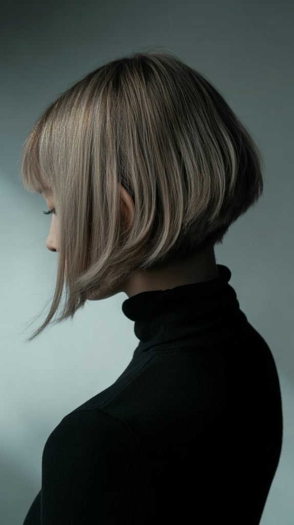 Graduated Bob with Fringe Back View