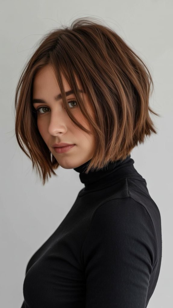 Layered Blunt Bob with Modern Shag Elements