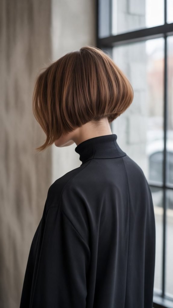 Layered Bob with Curved Back Graduation