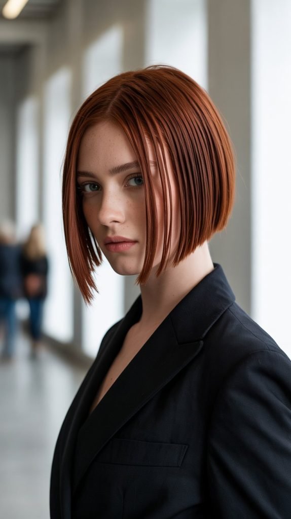 23. Feathered Bob with Angled Layers