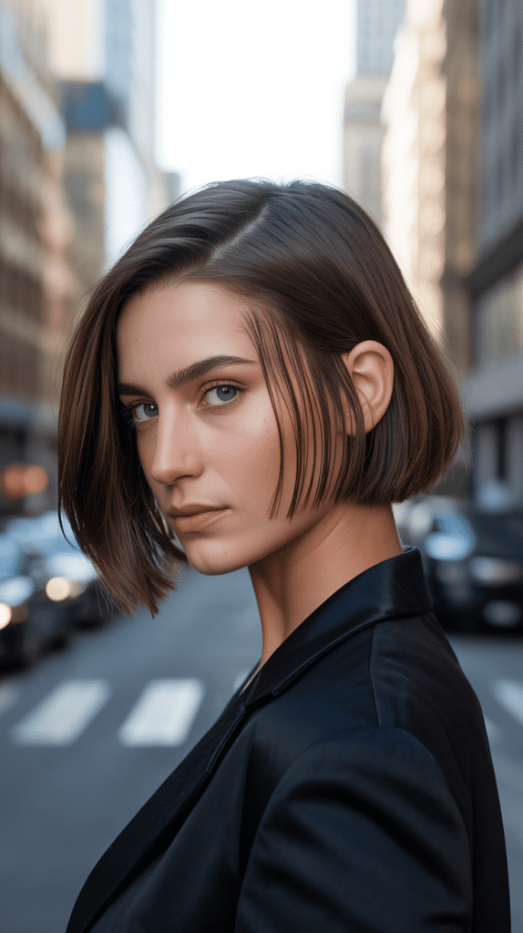 Ear-Length Bob with Razor Cut Ends
