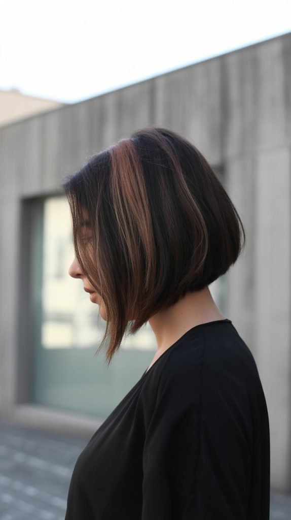 Asymmetrical Ear-Length Bob Design